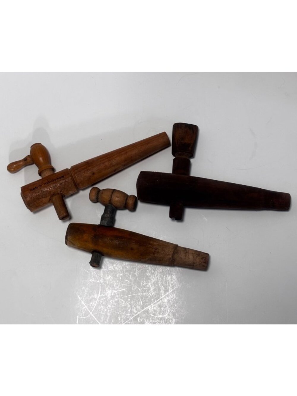 3 Vintage Wooden Barrel Spigots Handcrafted Beer Whiskey Taps With Handles